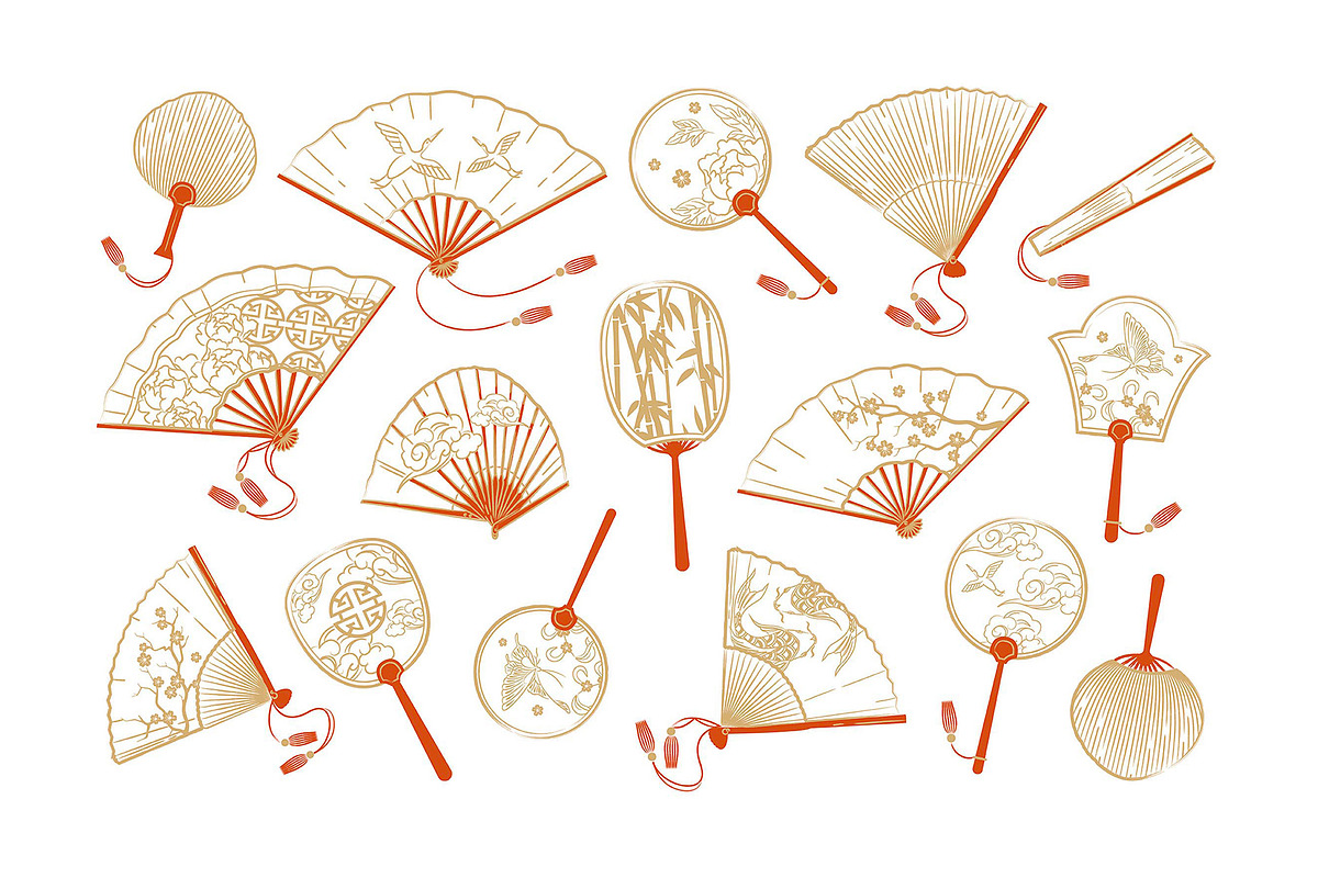 Chinese Fan illustration, an Object Graphic by DesignerCandies