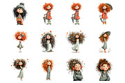 Whimsical Curly Hair Girl Bundle, a Person Illustration by fashionaddict (Thumbnail 3 of 5)