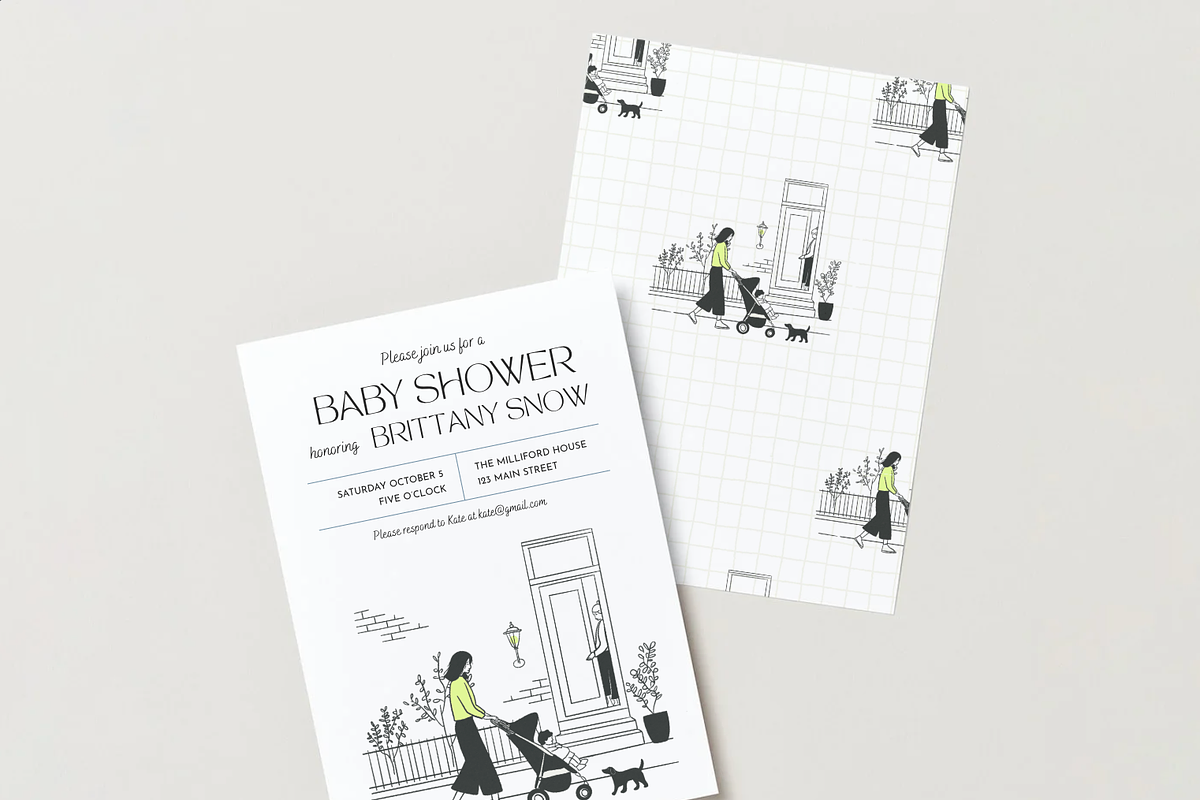 Modern Baby Shower Invitation, an Invitation Template by Bend Brand Design (Photo 4 of 6)