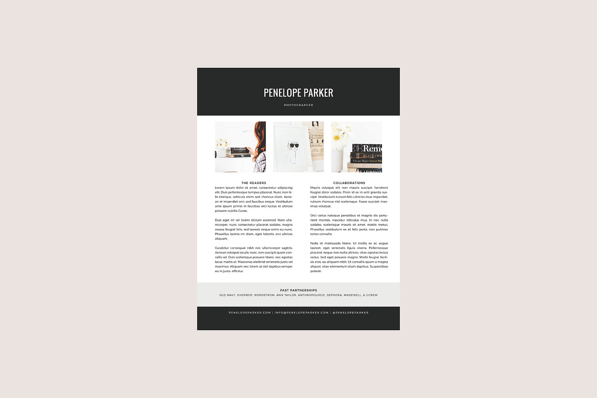 Penelope Media Kit + Resume, a Resume Template by studiolmh (Photo 3 of 4)