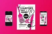 Valentine’s Day Dinner Flyer Set, a Flyer Template by Aiyari Graphic (Thumbnail 1 of 3)