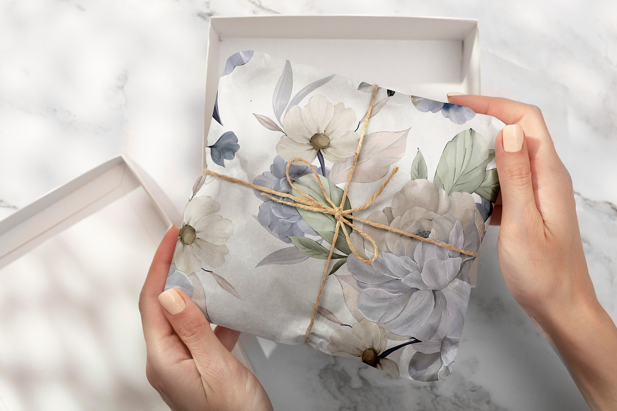 Dusty blue Pattern Collection