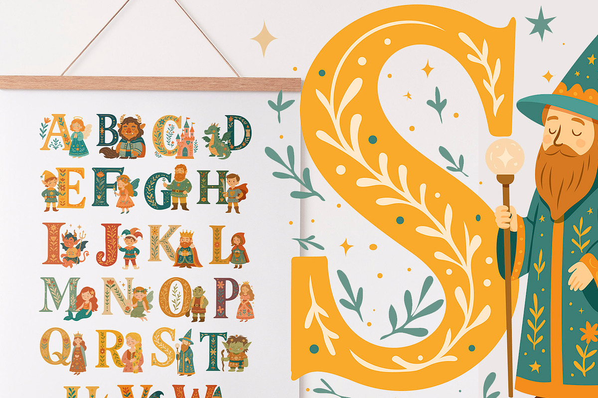 Folk Art: Fairy Tale Kids Alphabet, an Illustration by Astra Menta (Photo 4 of 9)