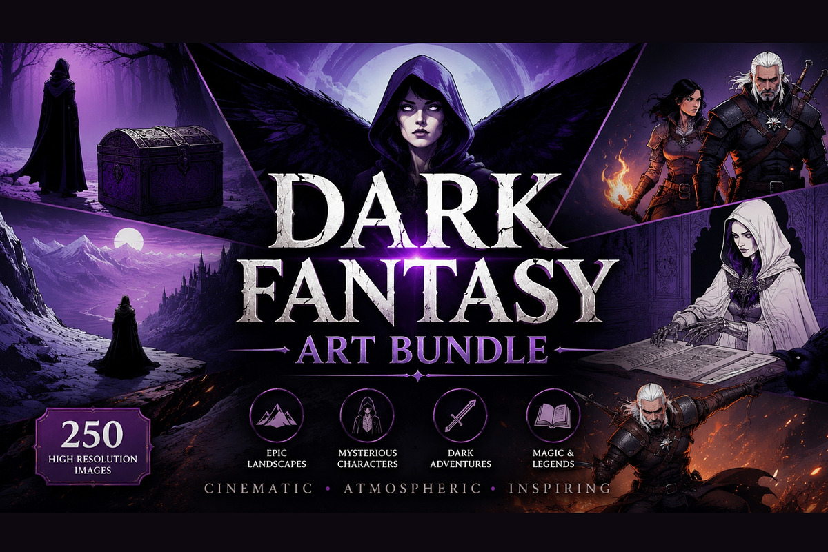 Dark Fantasy Worldbuilding Bundle, a Person Illustration by Premium Digital Templates (Photo 1 of 3)