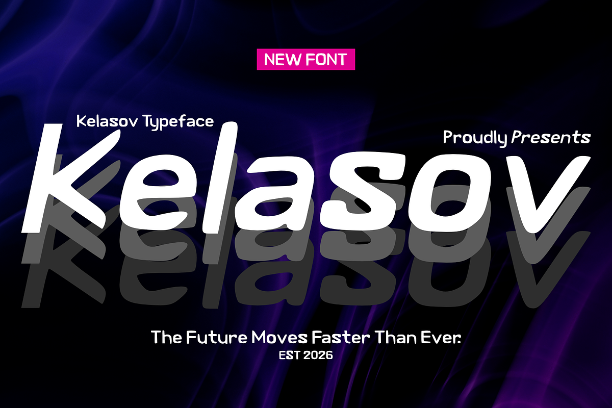 Kelasov Futuristic Display Font, a Sans Serif Font by mesuka (Photo 1 of 5)