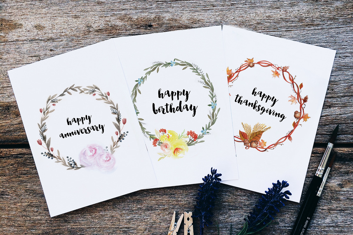 Flower Wreath and Floral Elements, an Illustration by artemyst (Photo 3 of 4)