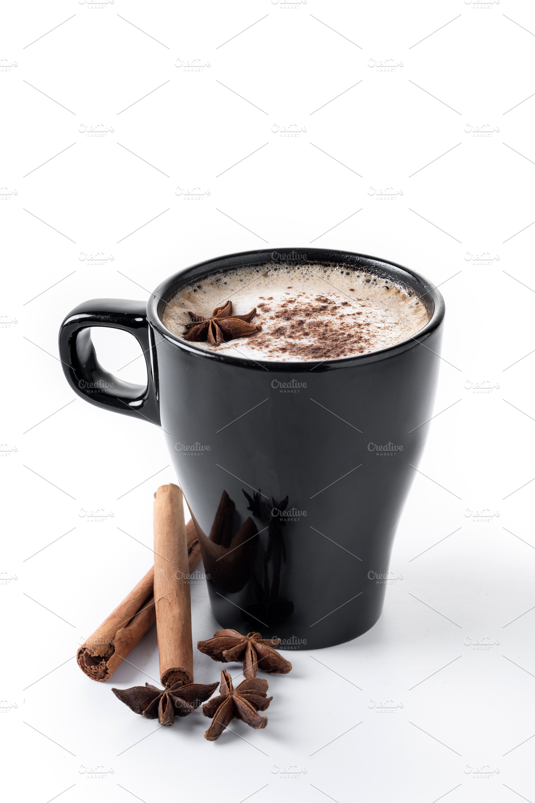 Chai Latte in Black Mug, a Food & Drink Photo by etorres69