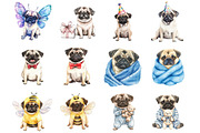 Cute Watercolor Pug Dog PNG, a Graphic by CitraGraphics (Thumbnail 4 of 4)