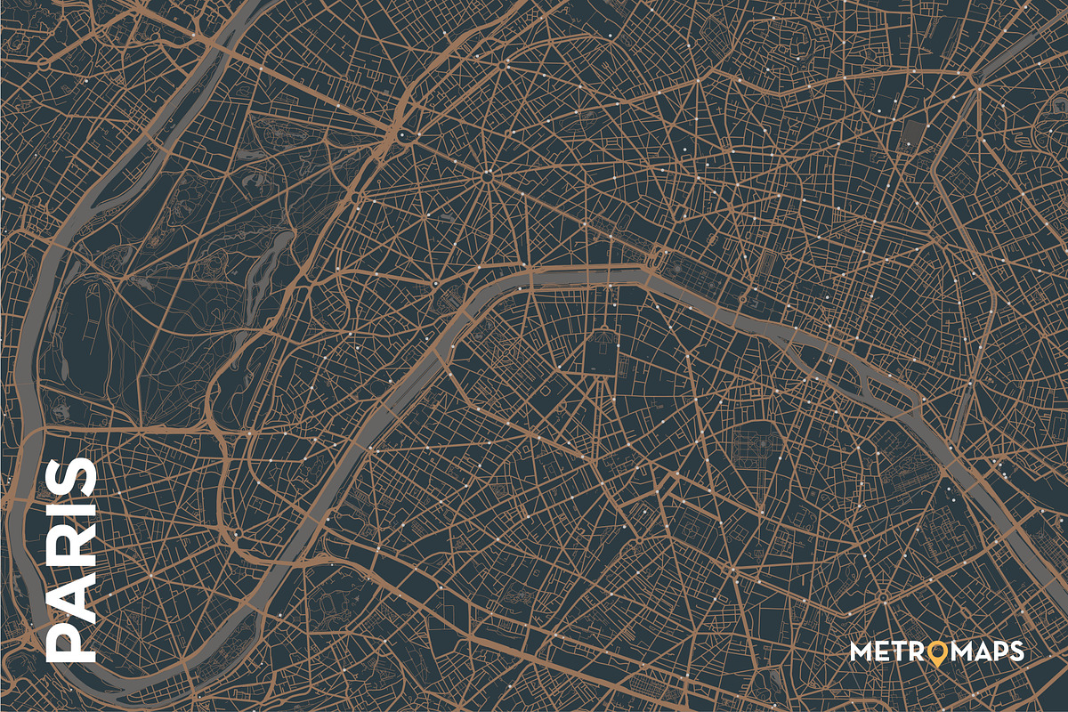 MAP SET - Blue/Bronze - 6 Maps, a Graphic by MetroMaps (Photo 6 of 7)
