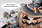 Happy Halloween watercolor clipart, an Illustration by Artmanata (Thumbnail 2 of 22)
