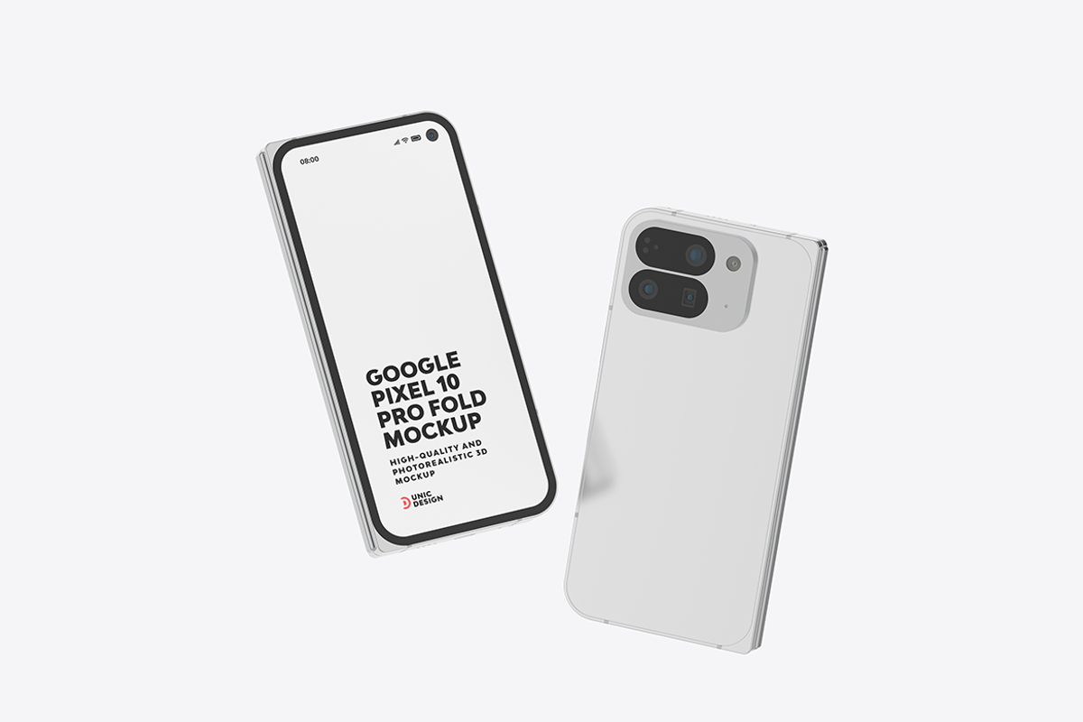 Google Pixel 10 Pro Fold Mockup, an Android Mockup by UnicDesign (Photo 10 of 13)