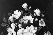 Vintage Black White Flowers, a Background Graphic by Printable Treasure (Thumbnail 2 of 8)