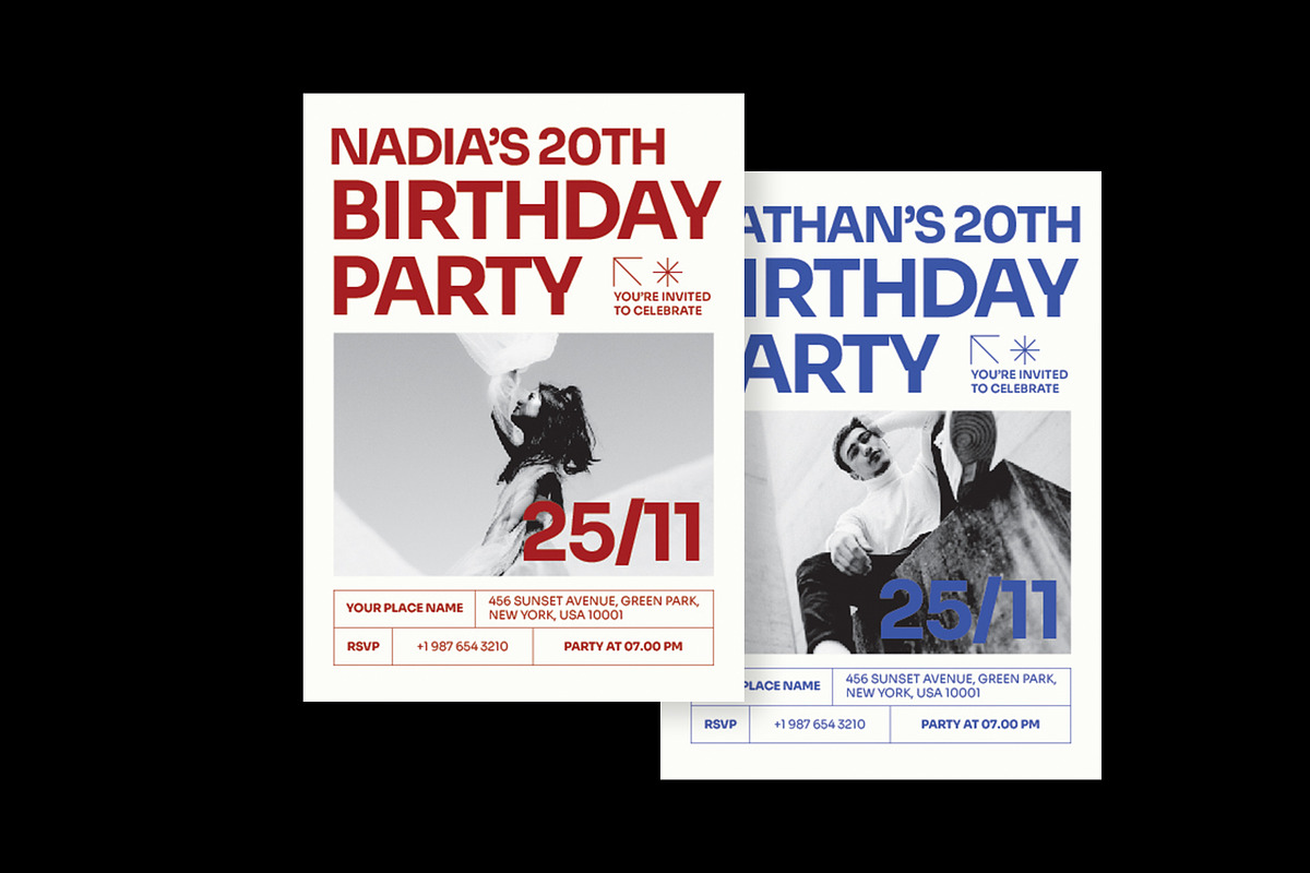 BoldVibe Birthday Invitation, an Invitation Template by Neermana (Photo 2 of 4)