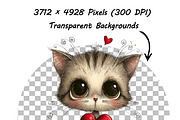 Whimsical Valentine Day Girl Clipart, an Illustration by one-touch (Thumbnail 16 of 16)