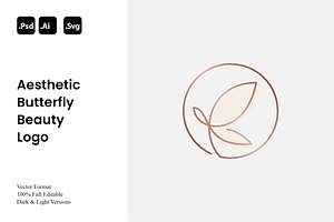 Aesthetic Butterfly Beauty Logo