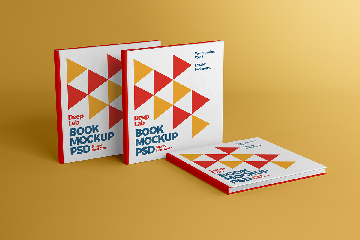 Square Book Hardcover Mockup Set, a Print Template by Deeplab (Photo 6 of 20)