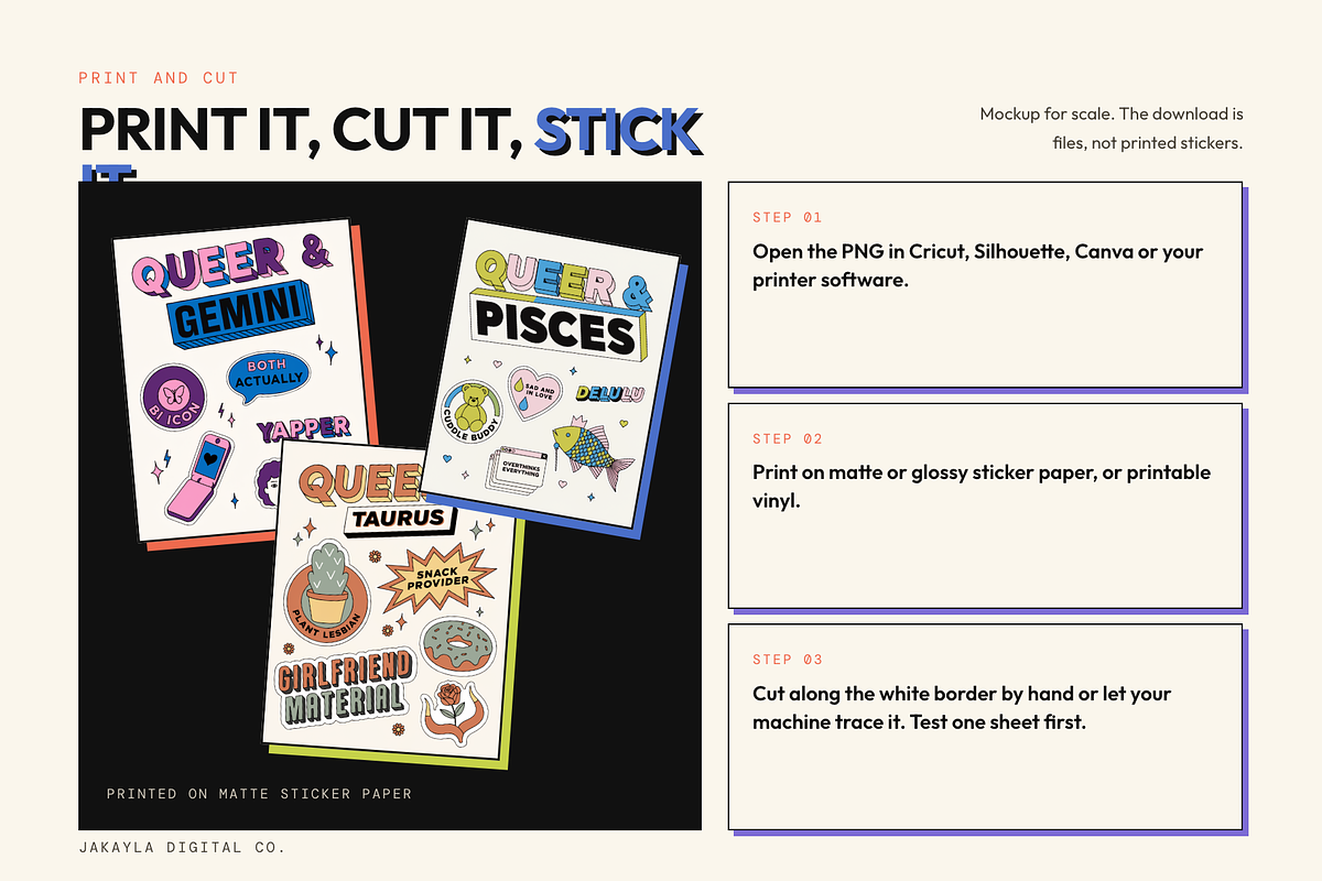 Queer Zodiac Stickers, 16 Sheets, an Object Graphic by Jakayla Digital Co (Photo 5 of 11)