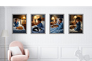 Boys praying at bedtime, a Person Illustration by Kat's Artful Creations (Thumbnail 2 of 11)