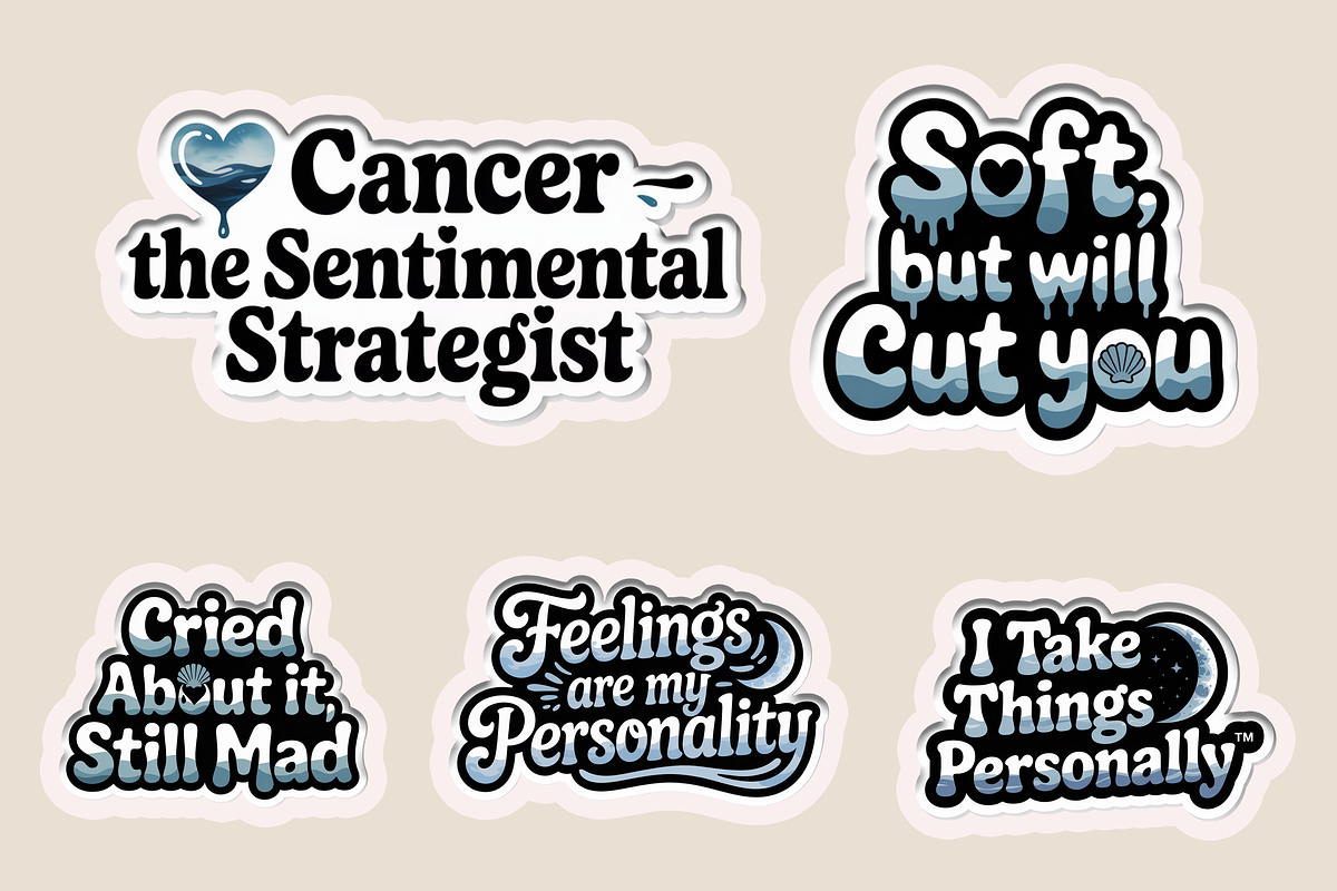 Funny Zodiac Digital Sticker Set, an Object Graphic by Jakayla Digital Co (Photo 17 of 20)