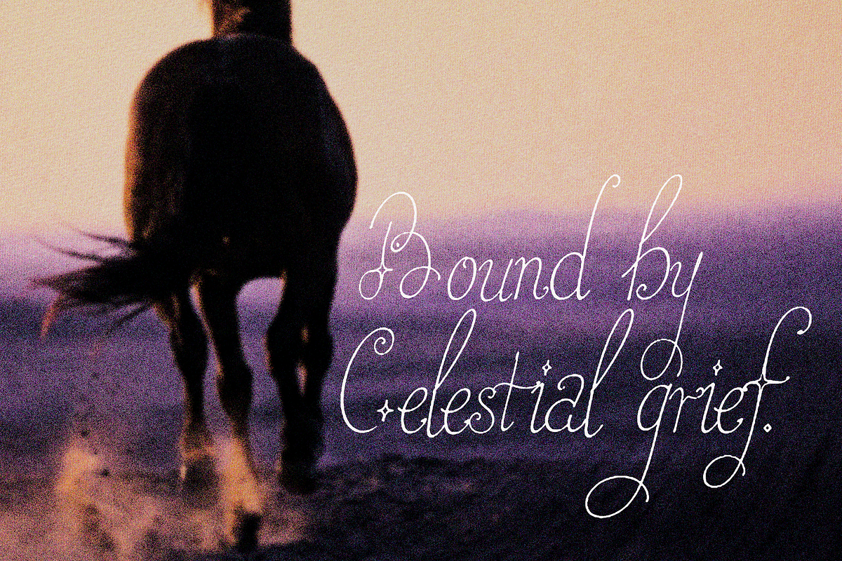 Celestial Grief, a Script Font by Lilithcollageart (Photo 7 of 8)