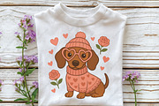 Valentine Dachshund Dog Mom PNG, an Illustration by CraftArtStudio (Thumbnail 2 of 4)
