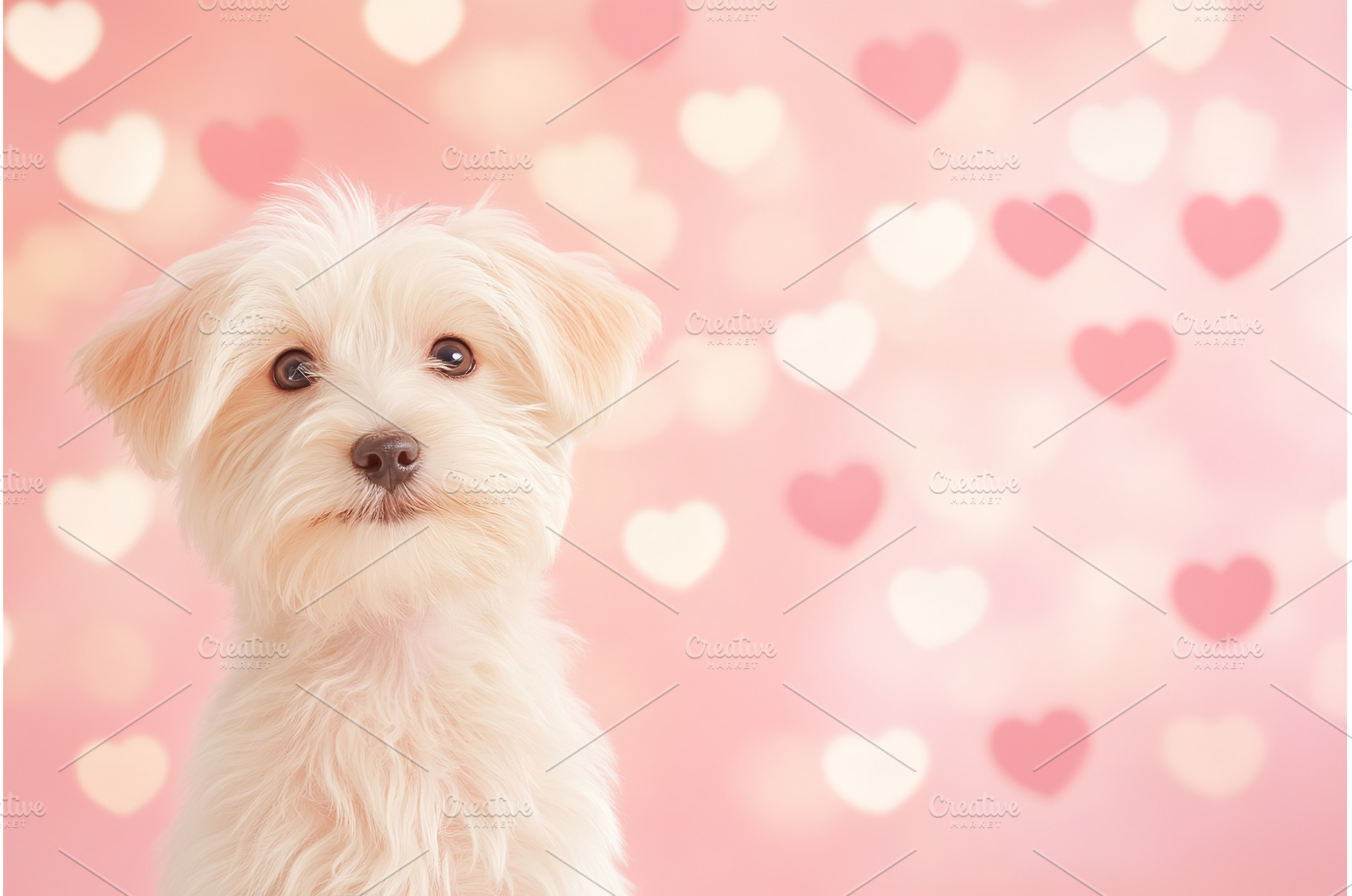 Adorable white puppy with heart, an Animal Photo by Lermont51