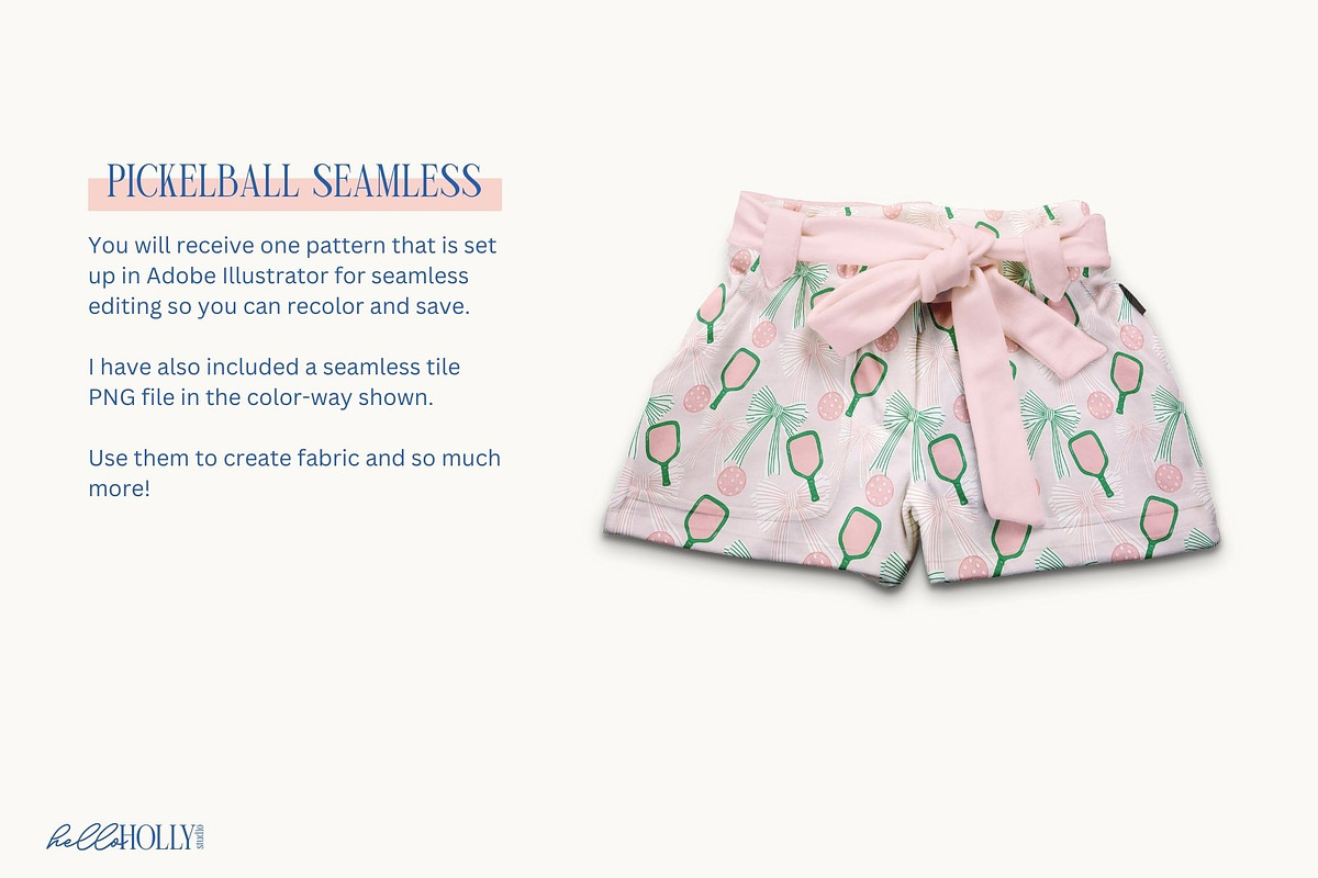 Pickleball Repeat Pattern Pink, a Pattern Graphic by Hello Holly Studio (Photo 3 of 10)