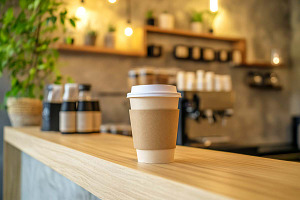 Brown Paper Coffee Cup Mockup