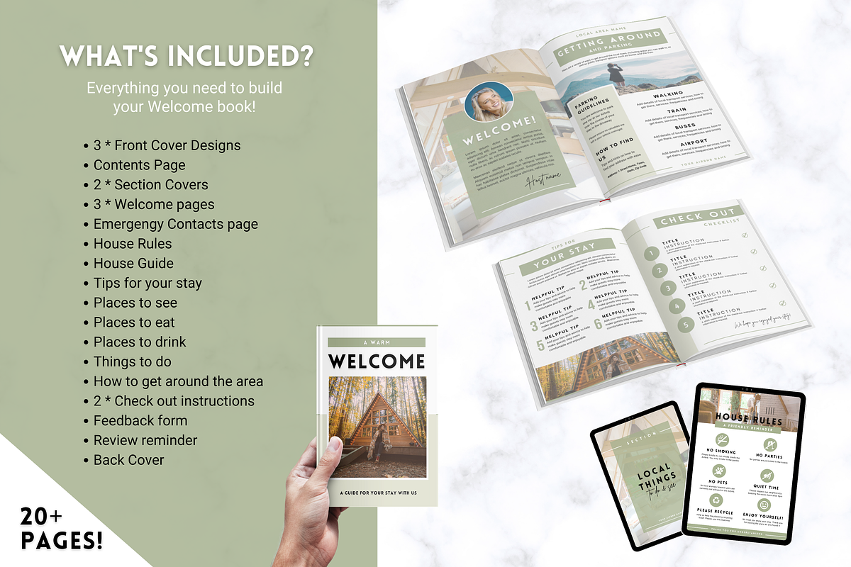 Airbnb Welcome Book Template, a Poster Template by Templatables (Photo 2 of 12)