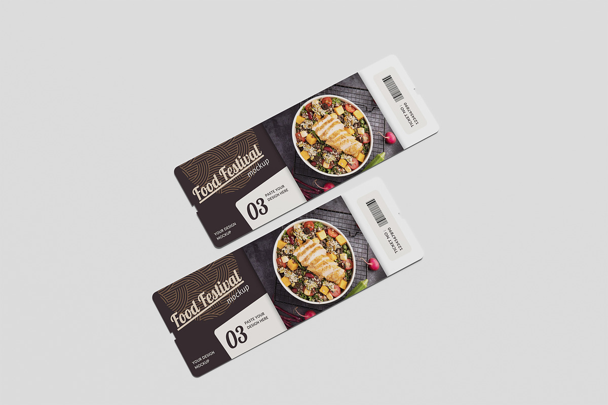 ticket mockup, a Flyer Template by kebunmockup (Photo 4 of 5)