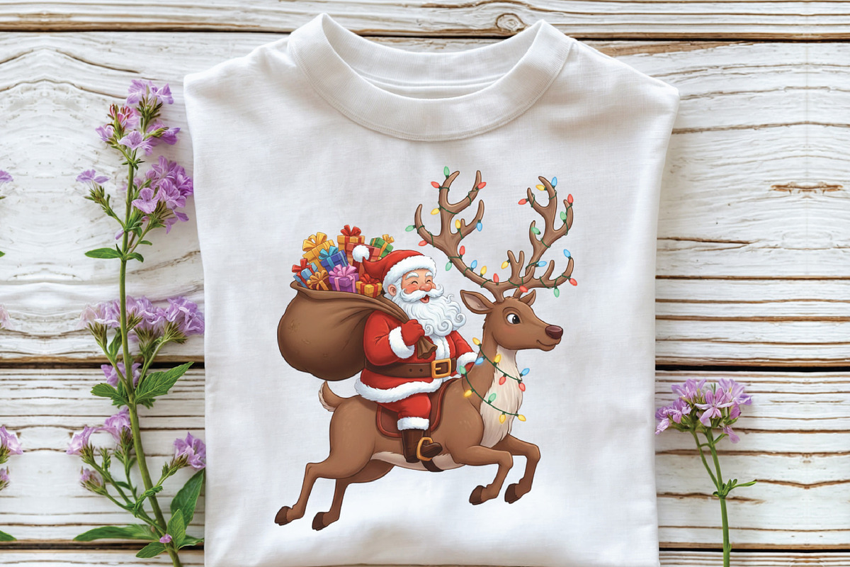 Santa Deer Hunting Christmas PNG, an Illustration by CraftArtStudio (Photo 2 of 4)