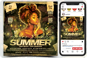 Afro Beat Summer Flyer Template, a Flyer Template by regalDRAW