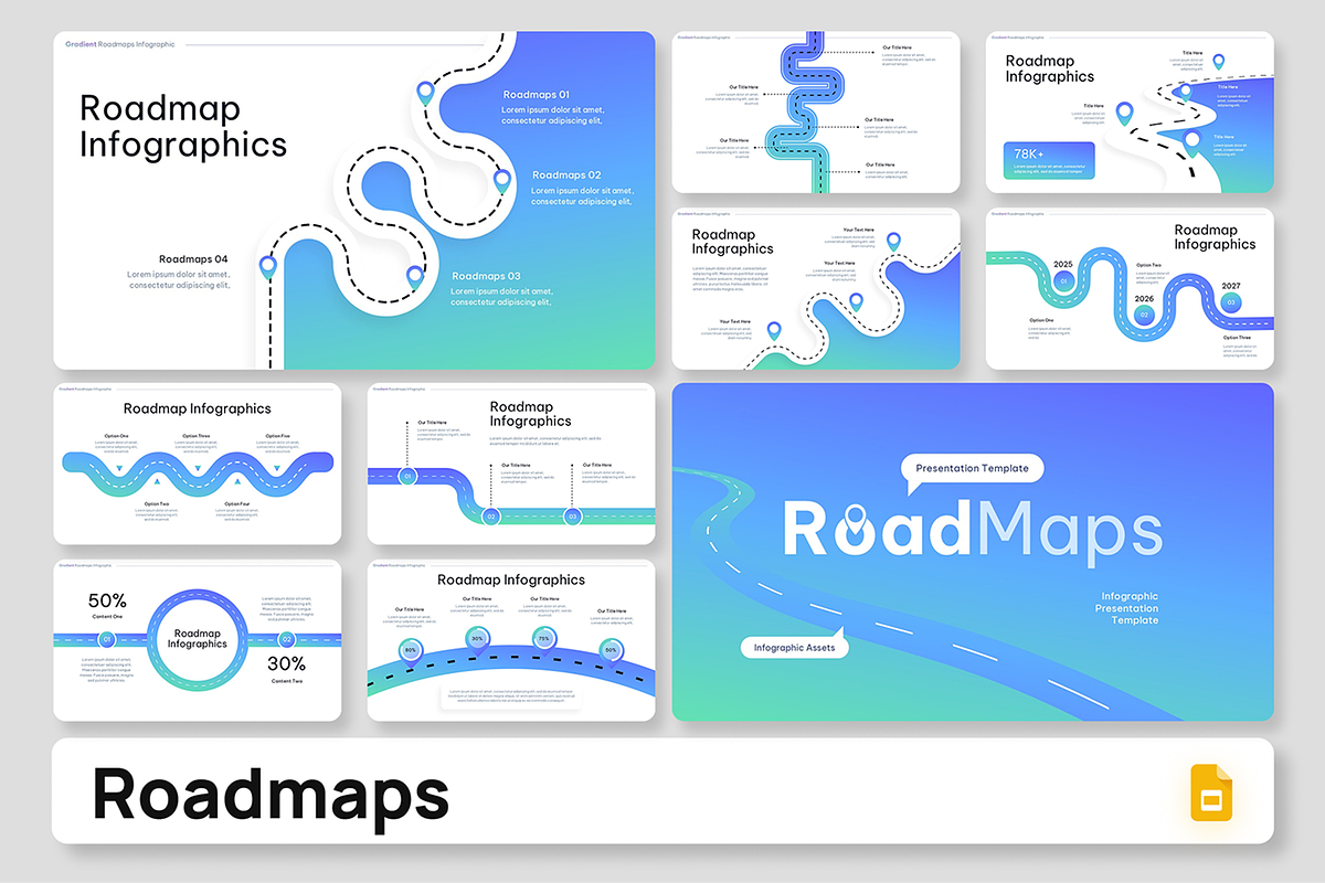 Roadmap Infographic GoogleSlides, a Presentation Template by Premast (Photo 1 of 4)