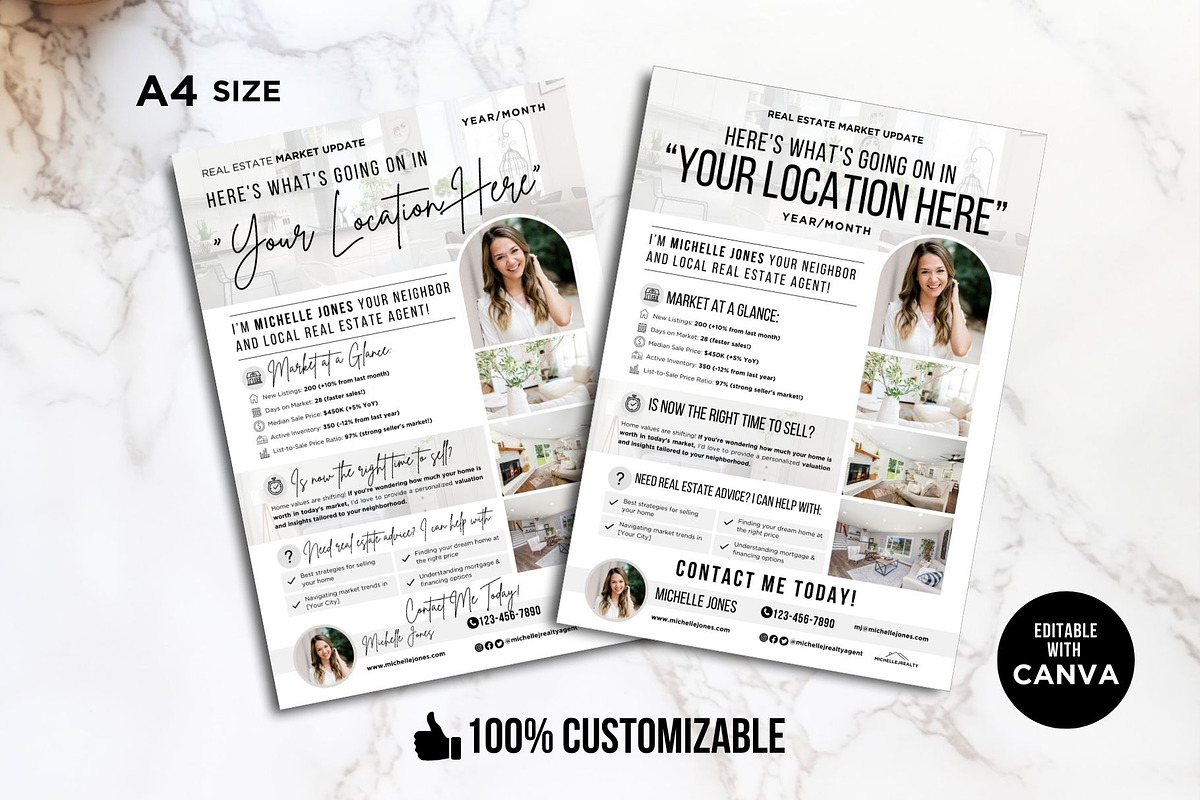 Real Estate Market Update Flyers, a Flyer Template by CreativeVinesStore (Photo 4 of 7)