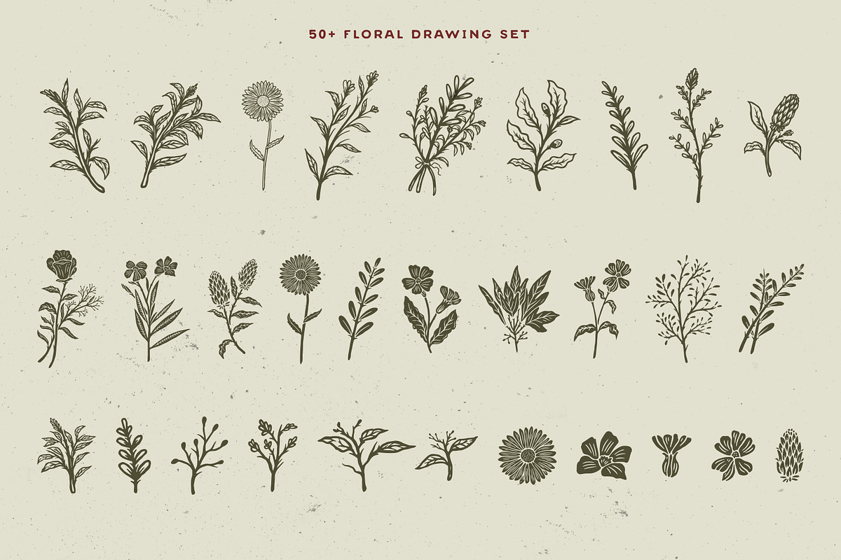 50+ Hand Drawn Floral Logo & Badges, a Branding & Logo Template by Wortfice (Photo 2 of 9)