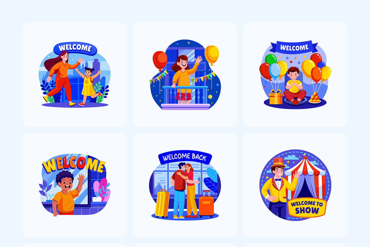 Welcome Illustration Art Set, a Person Illustration by Vectors Market (Photo 7 of 9)
