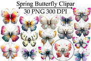 Spring Butterfly Clipar, an Illustration by Design Market (Thumbnail 1 of 5)