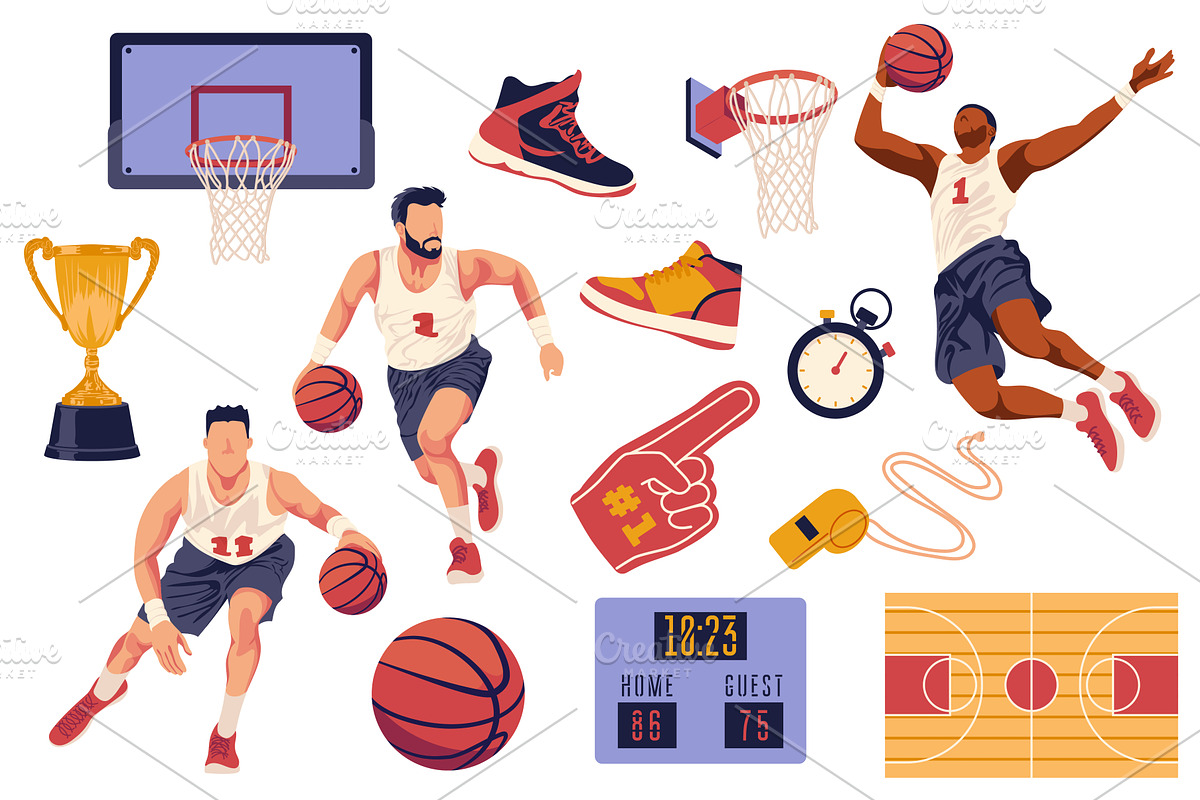 Basketball Set, a Sport Illustration by alexdndz