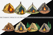 Camping Tent Clipart, a Graphic by Artnoy (Thumbnail 2 of 5)