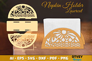 Beach Sunset Napkin Holder Lasercut, an Object Graphic by OTVEY DESIGN (Thumbnail 4 of 13)
