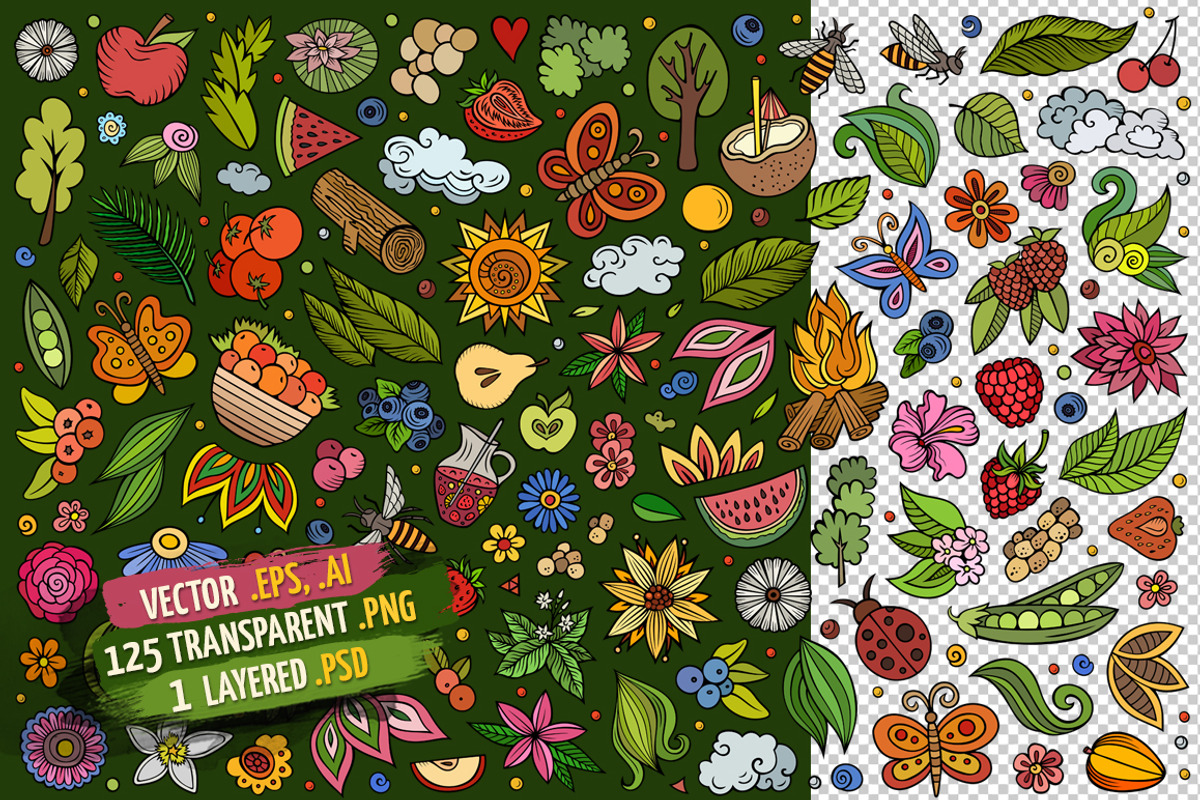 Summer Nature Objects & Symbols Set, a Seasonal Illustration by BALABOLKA (Photo 2 of 4)
