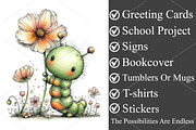 Whimsical Spring Caterpillar Clipart, a Seasonal Illustration by Canvas Craft (Thumbnail 3 of 7)