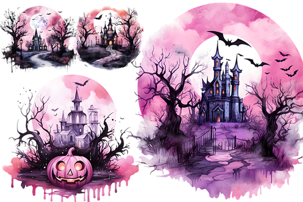 Halloween Haunted House PNG Bundle, a Seasonal Illustration by Creative Arslan (Photo 3 of 9)