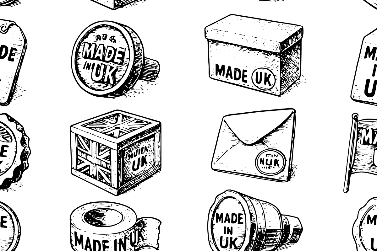 Made in UK Vintage Badge Set, an Object Graphic by RT Studio (Photo 4 of 4)