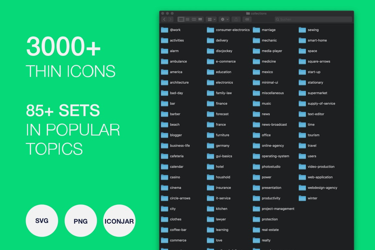 Thin Icons Mega Bundle 3000+, an Icon by IconUncle (Photo 2 of 7)