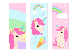 Unicorn Bookmark Template Design