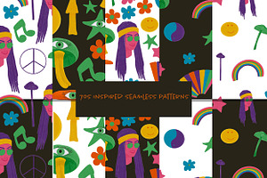 70s Inspired Clipart And Patterns