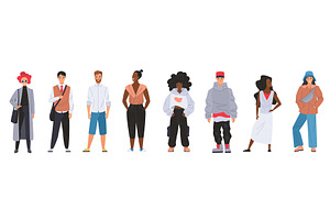 Diverse people street clothes, a Person Illustration by Lemberg Vector