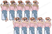 Travel Girl Clipart, a Person Illustration by GlamArtZhanna (Thumbnail 3 of 5)