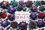 Dark Gothic Roses clipart, an Illustration by Designworld (Thumbnail 1 of 6)